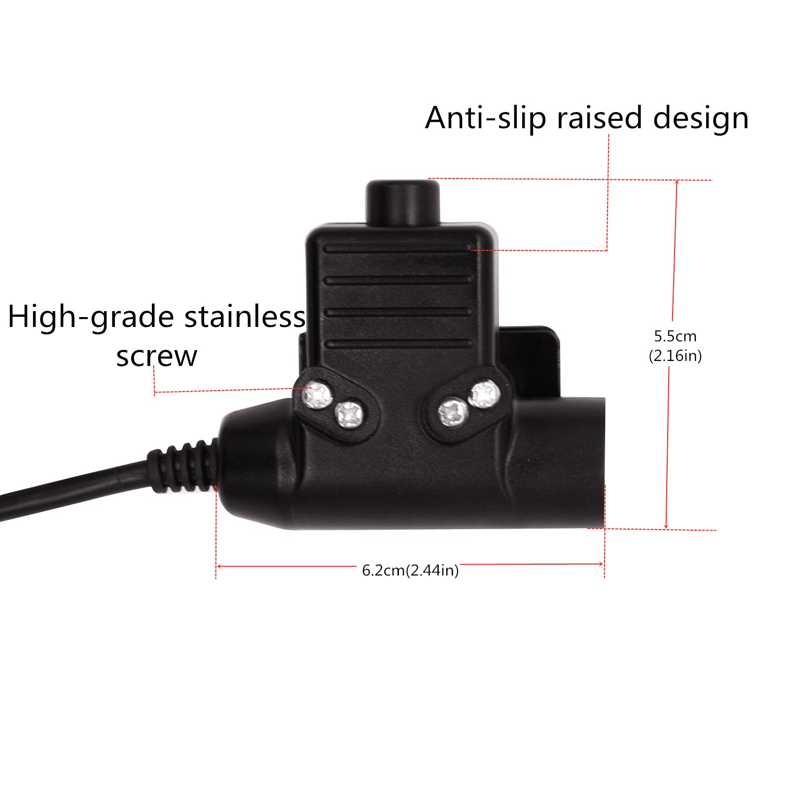 Wodasen Tactical U94 Ptt Adapter Push To Talk Button Walkie Talkie Headset Connector Cable For Baofeng Uv 5R Uv 17R Uv 82 Uv 82H